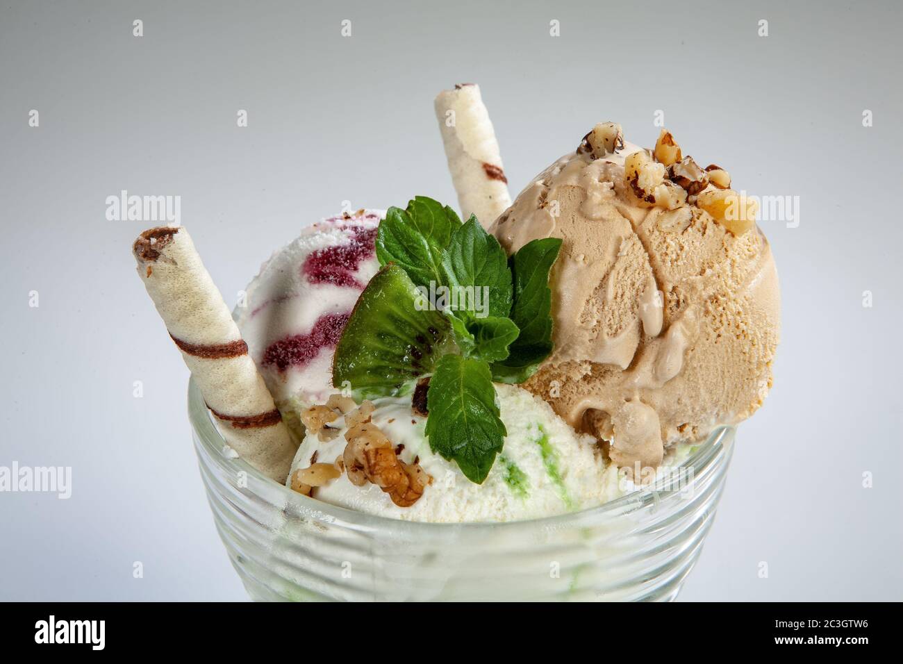 Gelato e biscotti Foto Stock