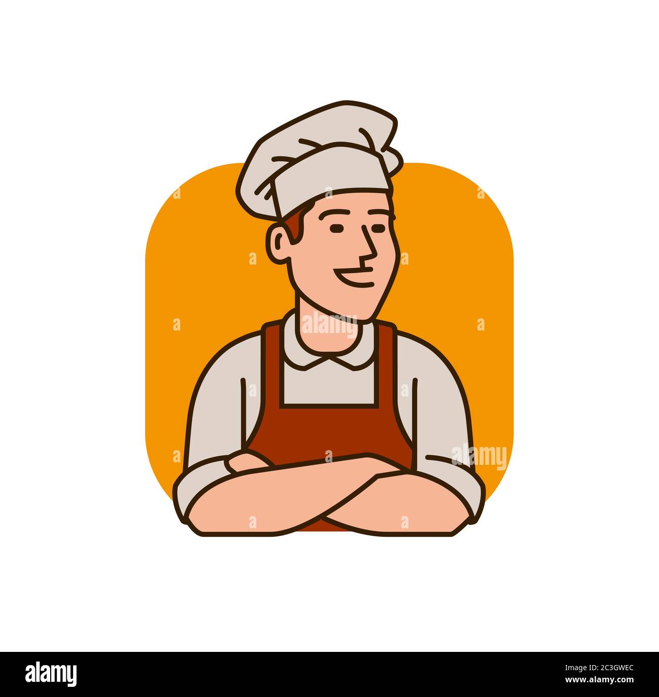 Cuocete con il logo del cappello. Design del menu per il ristorante e il caffè Illustrazione Vettoriale