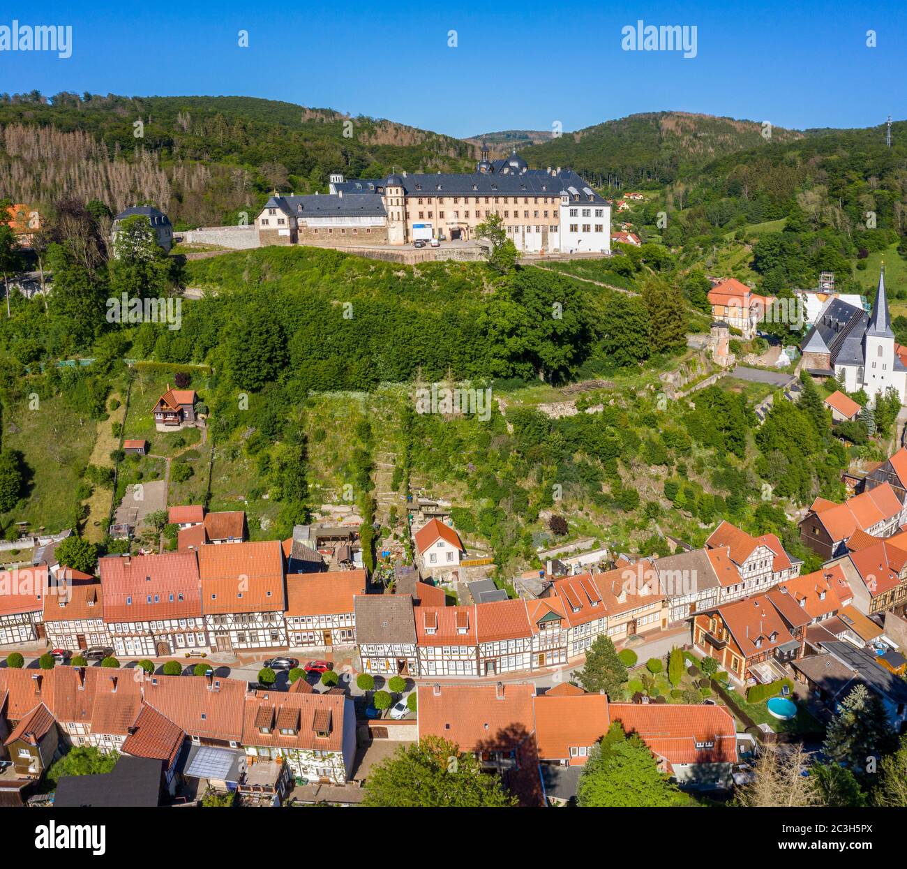 Stolberg nella città europea dei Monti Harz Foto Stock