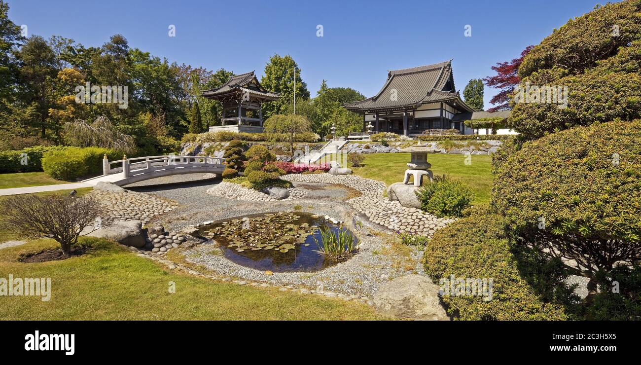 Tempio giardino della casa EKO della cultura giapponese, Duesseldorf, Germania, Europa Foto Stock