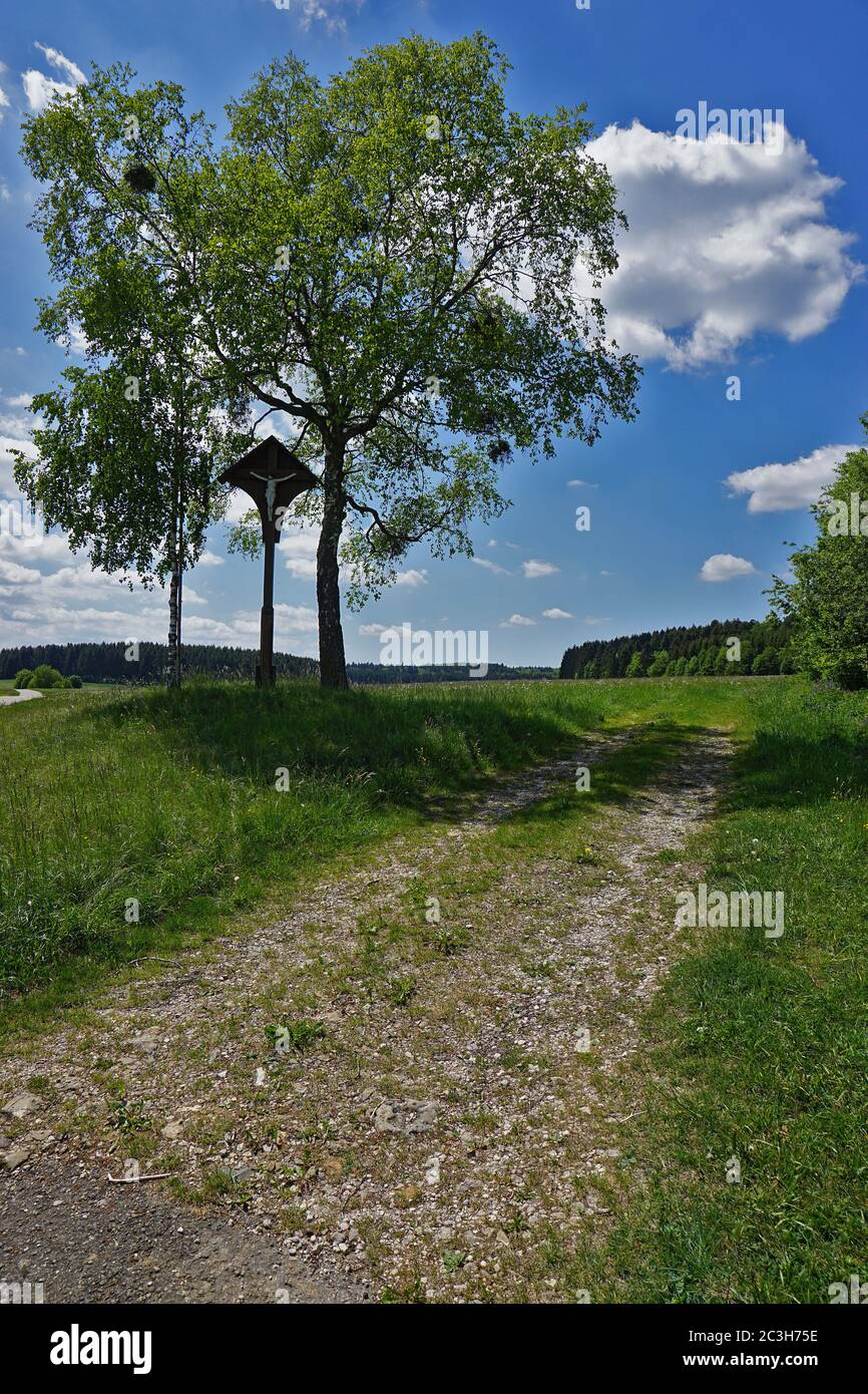 wayside croce sull'alb svevo, germania Foto Stock