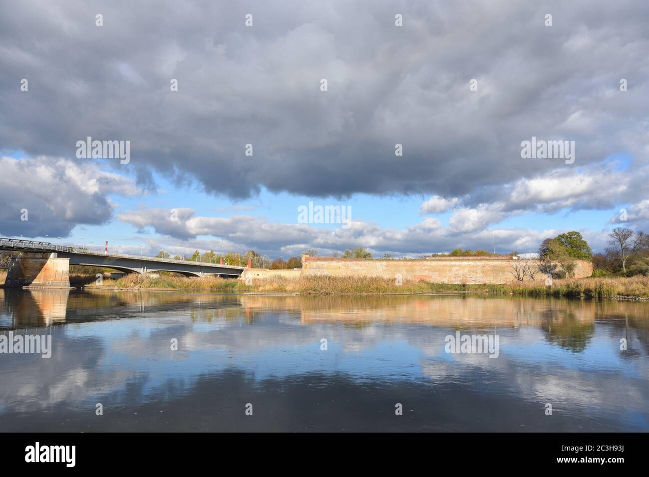 Vista sul fiume Oder Foto Stock