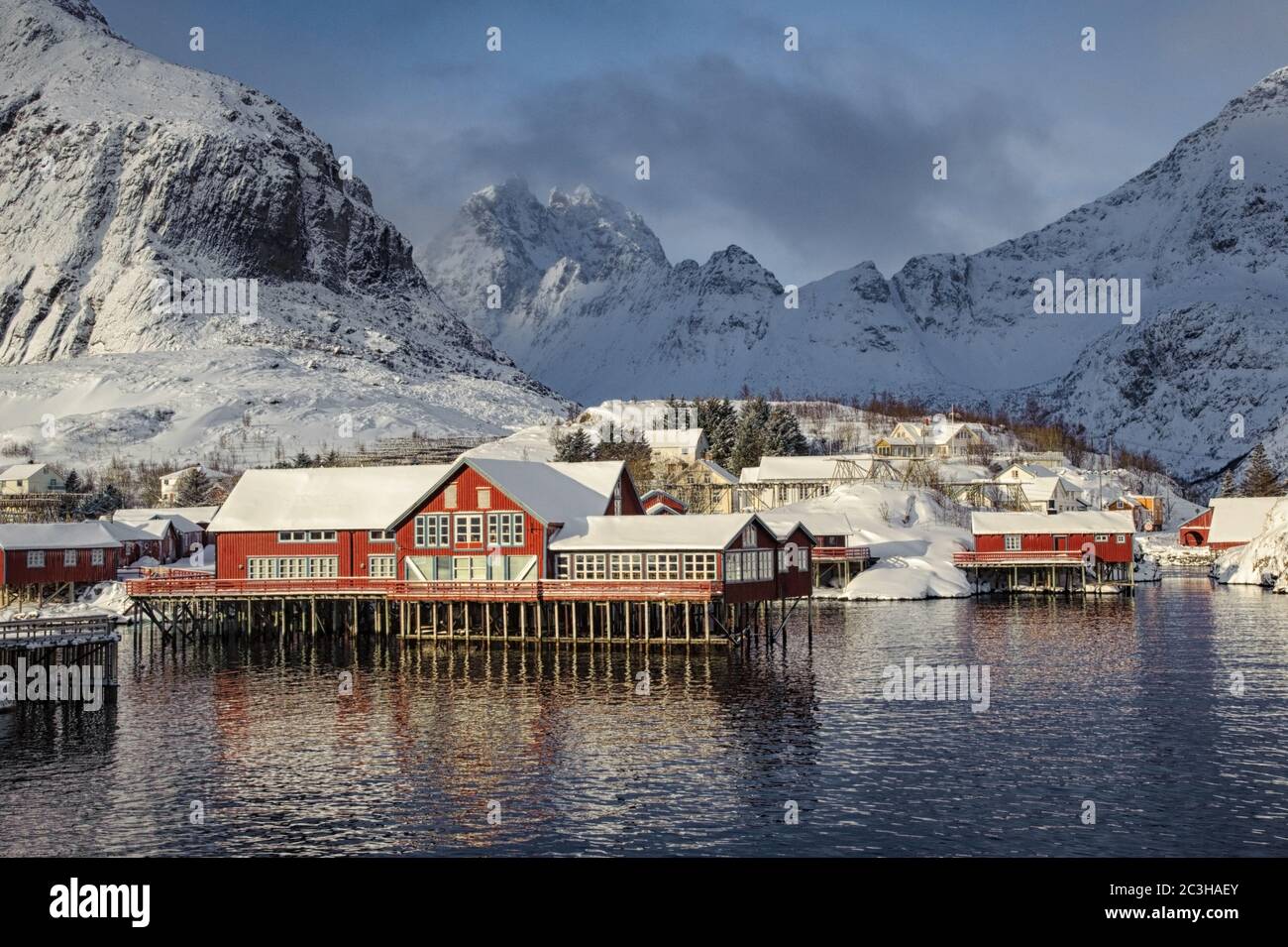 Ex villaggio di pescatori a sulle Isole Lofoten Foto Stock