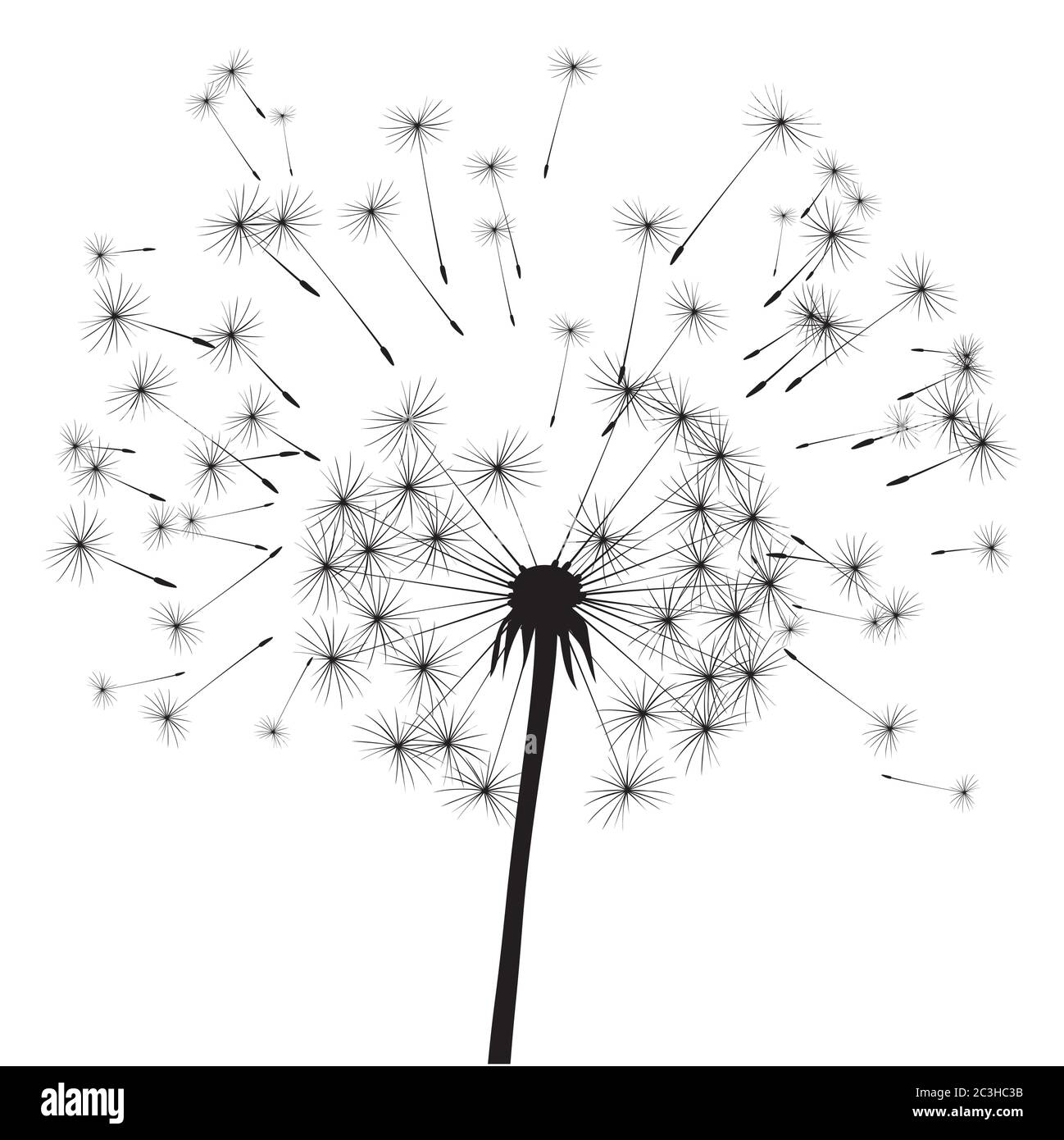 Composizione del dente di leone. Illustrazione vettoriale. File EPS. Illustrazione Vettoriale