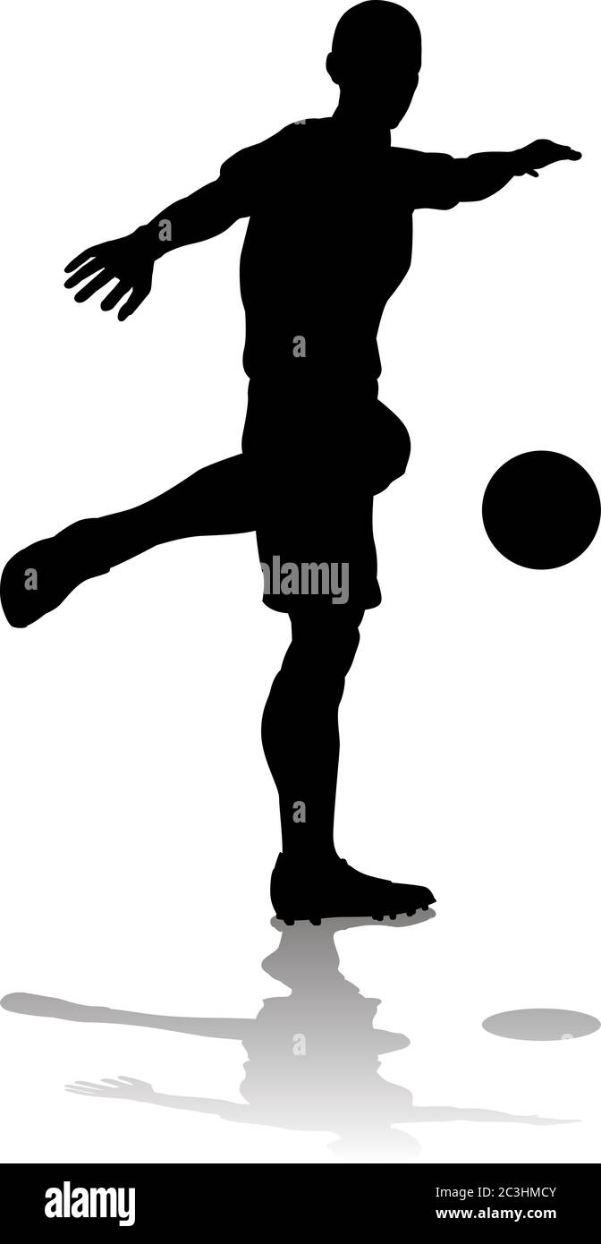 Soccer Football Player Silhouette Illustrazione Vettoriale