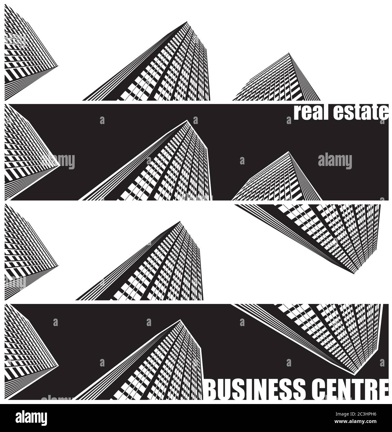 Illustrazione vettoriale stilizzata dei grattacieli di una grande città Illustrazione Vettoriale