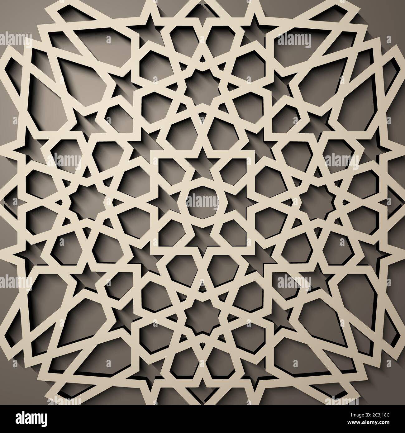 Sfondo con pattern 3d senza giunture in stile islamico . , ornamento arabo geometrico orientale , motivo persiano . Illustrazione Vettoriale