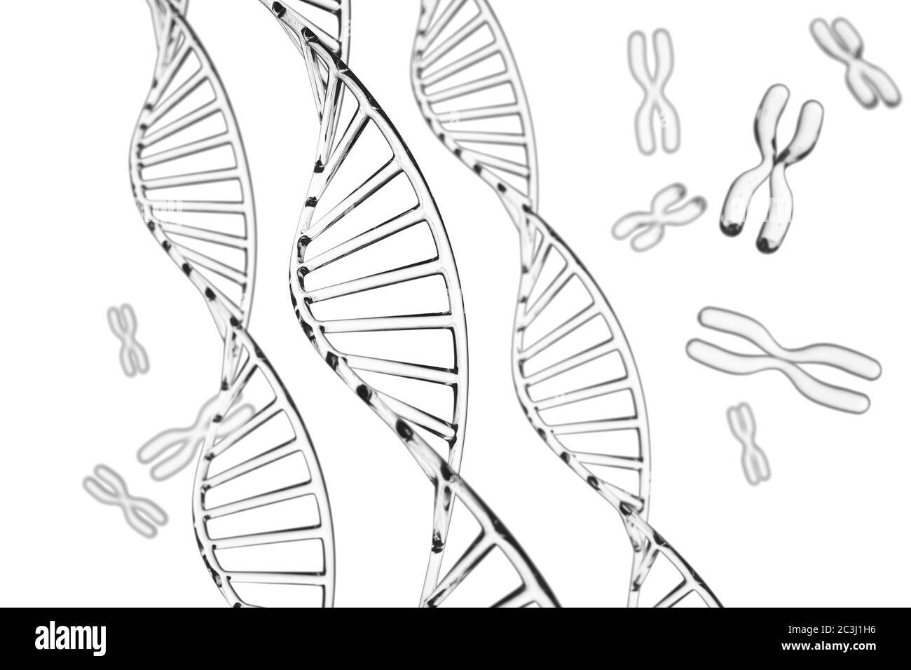 Abstract background . Molecola di DNA con cromosomi X Foto Stock