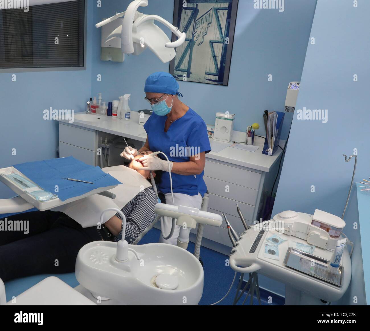 PULIZIA DEI DENTI Foto Stock
