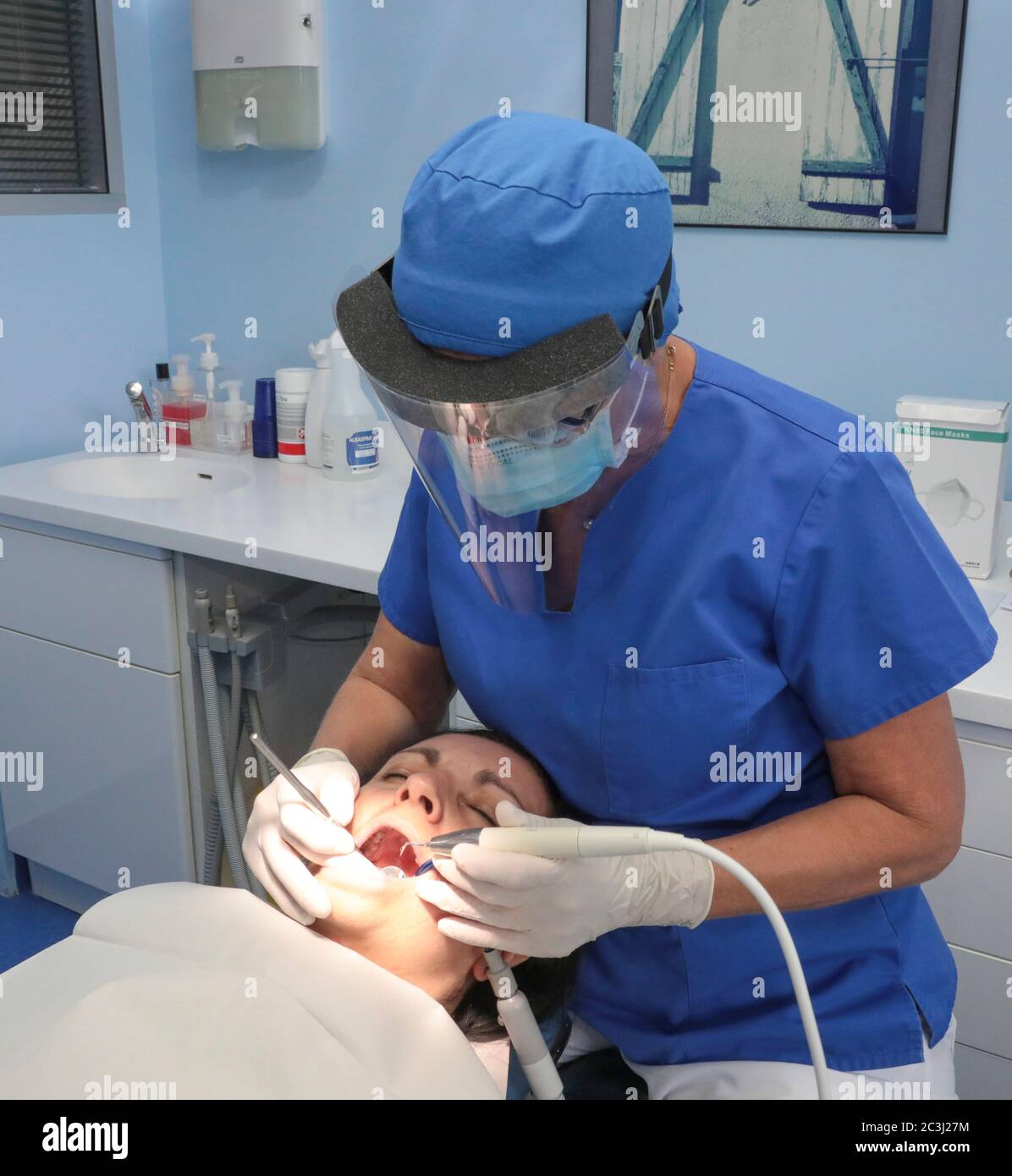 PULIZIA DEI DENTI Foto Stock