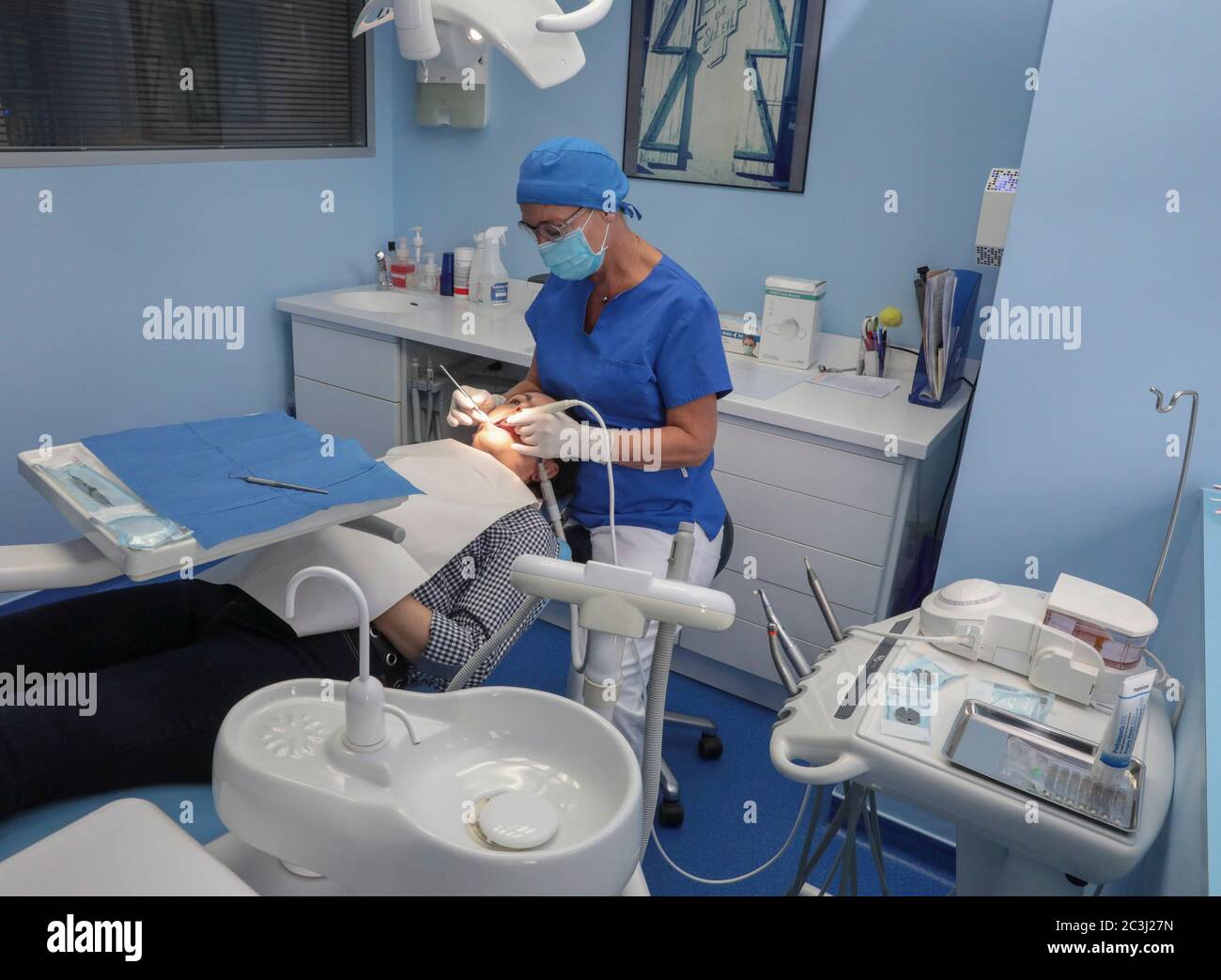 PULIZIA DEI DENTI Foto Stock