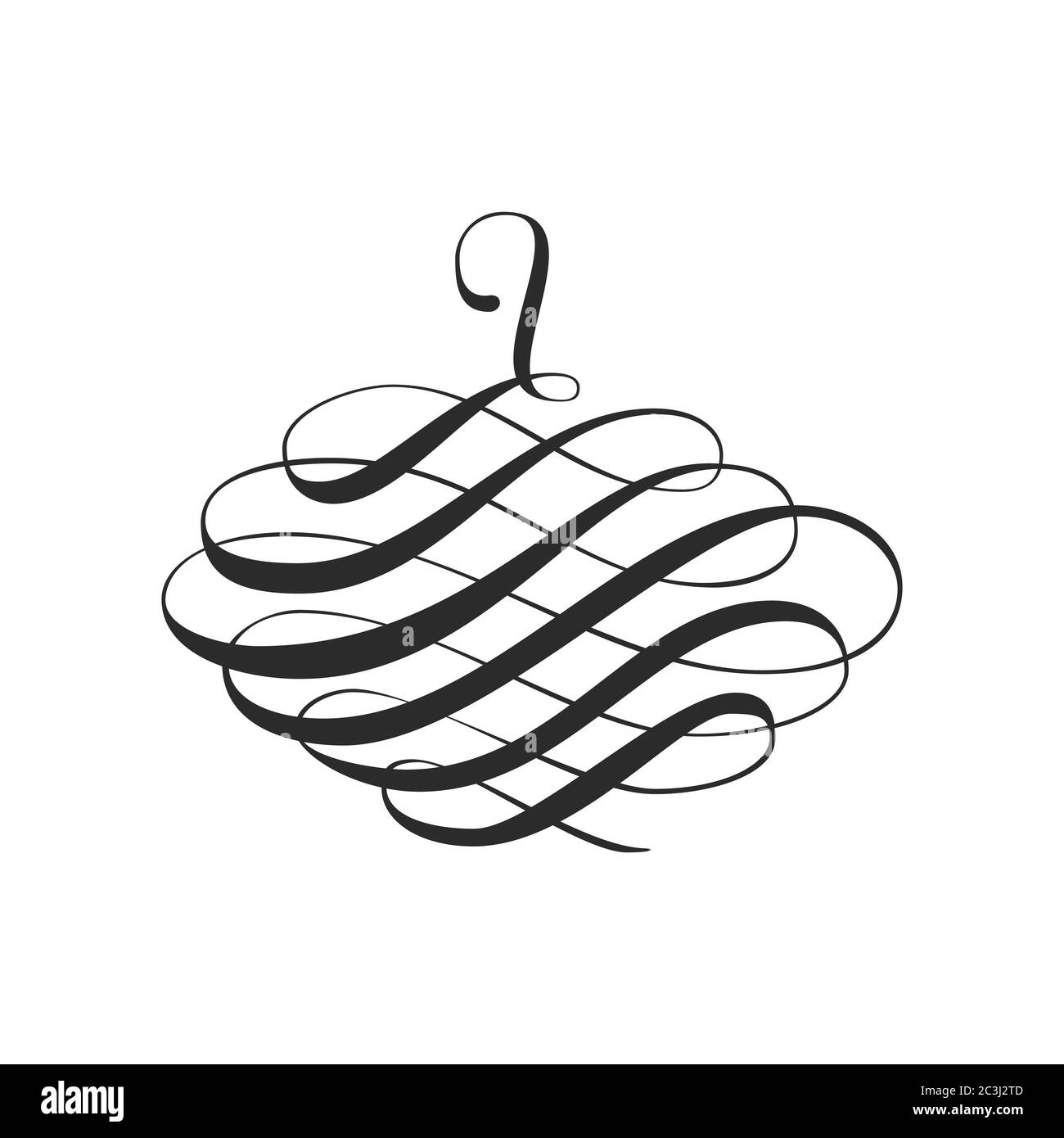 Elemento di disegno Swirl calligrafico e decorazione di pagina Illustrazione Vettoriale