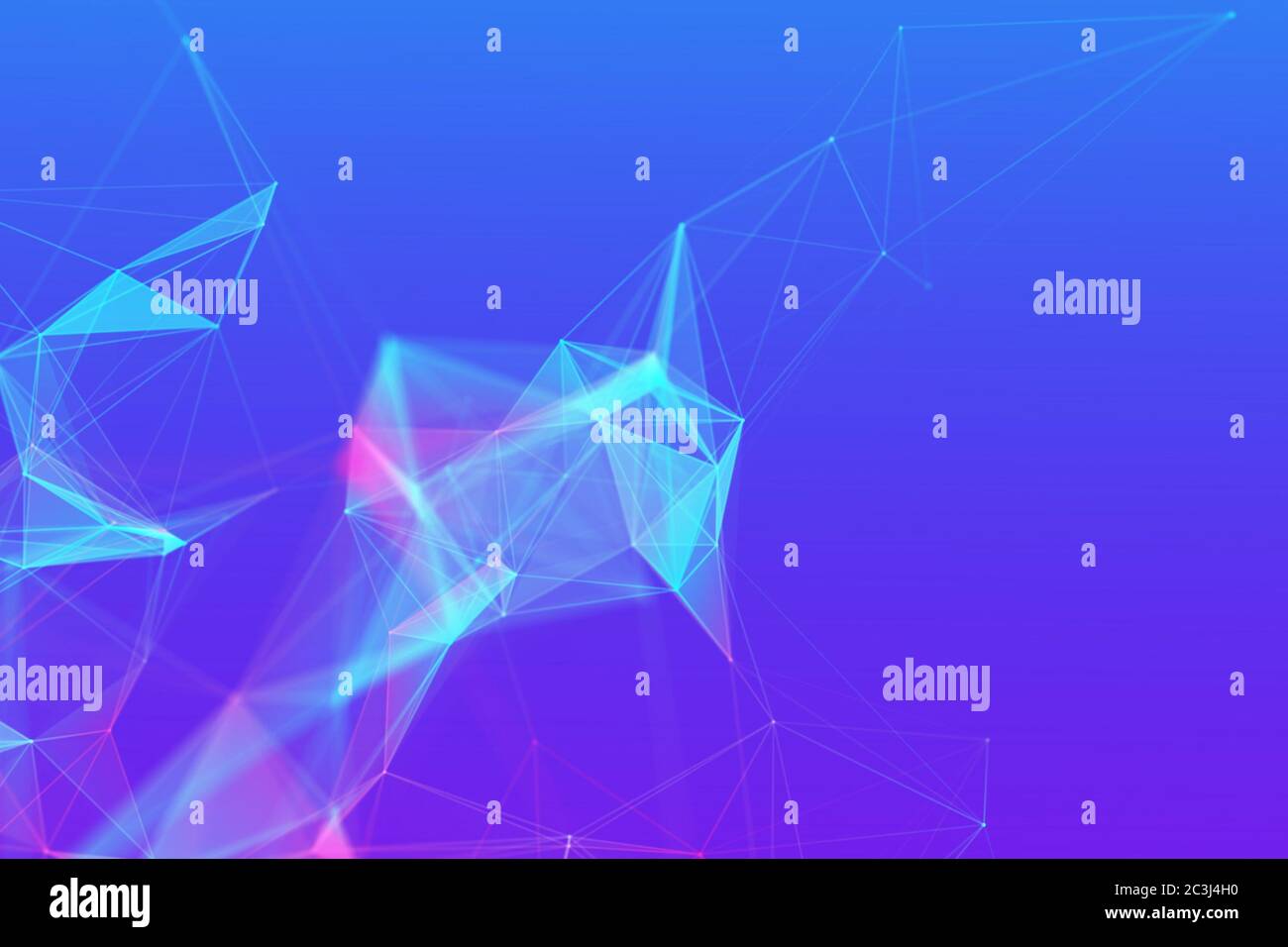 Background tecnologico astratto con spazio vuoto per il testo. Toni blu viola. Foto Stock