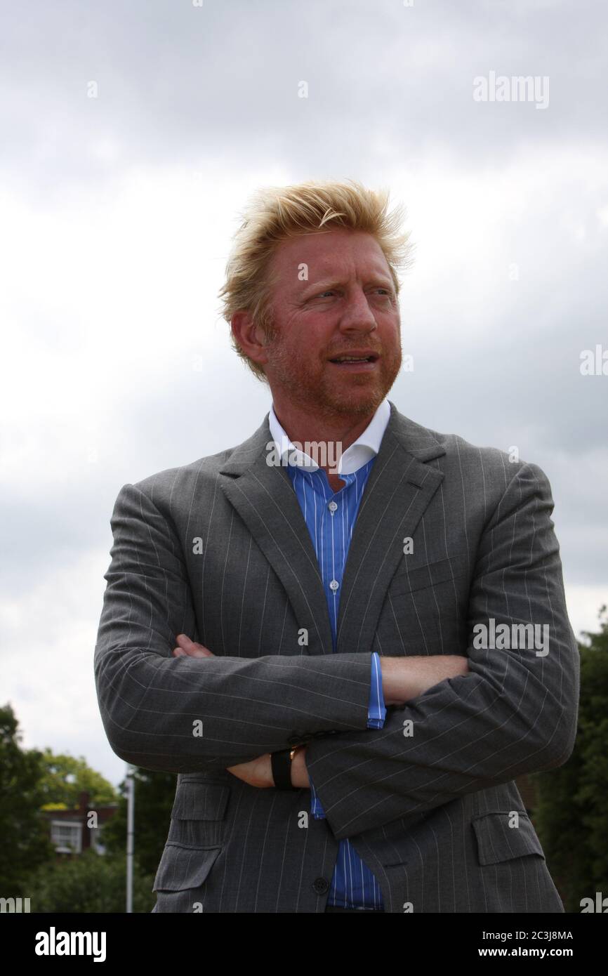 Boris Becker a Wimbledon nel 2010 Fotografia di Adam Stoltman Foto Stock