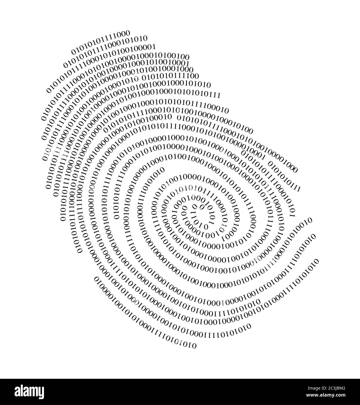 Impronta digitale codice binario. Illustrazione vettoriale. Illustrazione Vettoriale