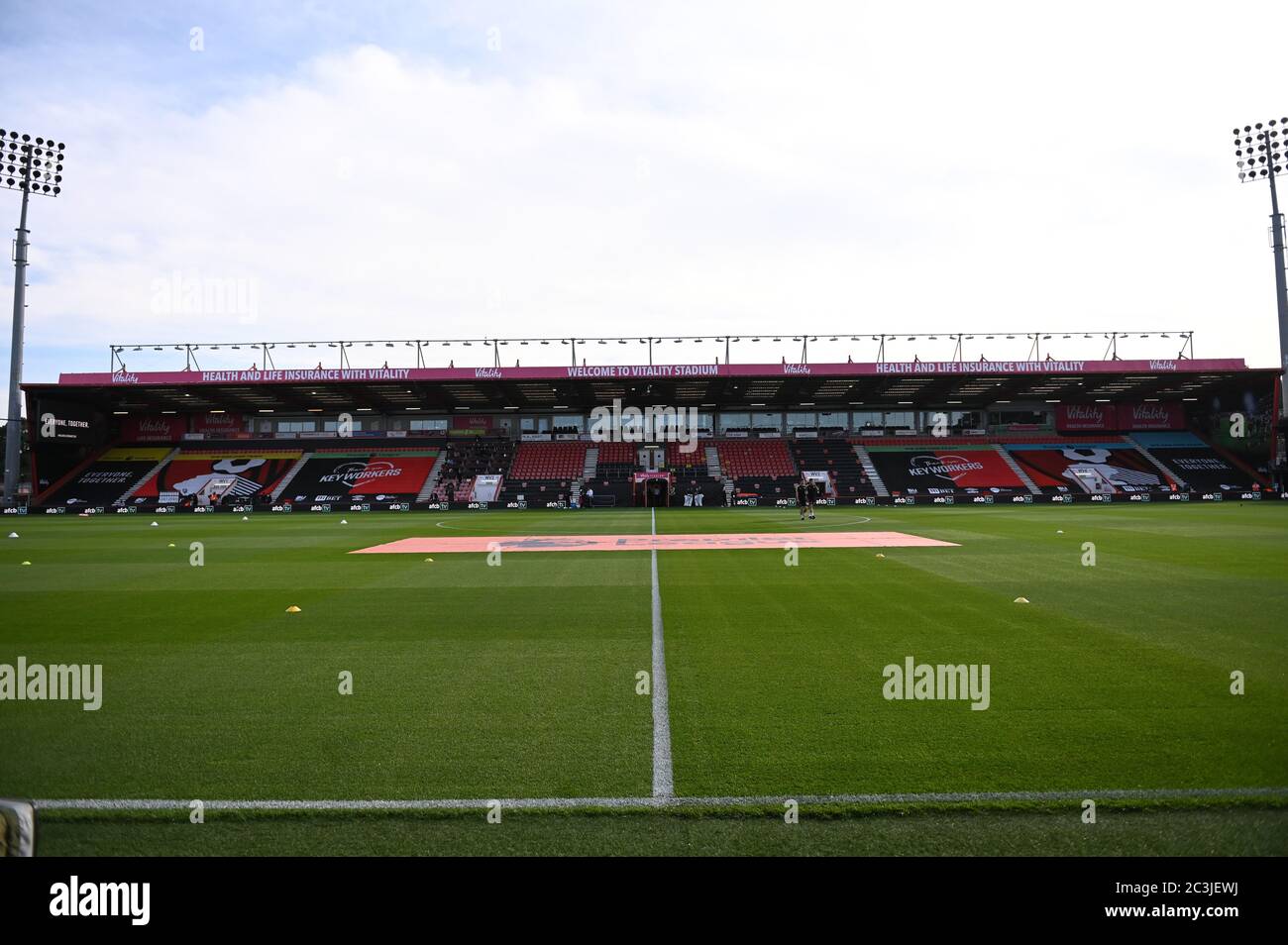 Vitality Stadium, Bournemouth, Dorset, Regno Unito. 20 Giugno 2020. Calcio della Premier League inglese, Bournemouth Athletic vs Crystal Palace; uno stadio vuoto prima del calcio d'inizio Credit: Action Plus Sports/Alamy Live News Foto Stock