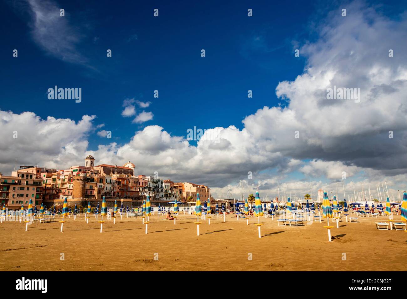 Ombrellone da spiaggia modello rimini colore blu diametro 2.2 metri