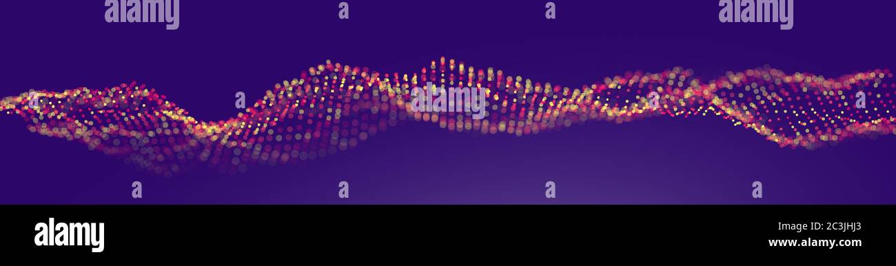 Sfondo tecnologico sfondo digitale astratto futuristico. Concetto aziendale leggero e creativo per la comunicazione digitale. Musica wave audio Illustrazione Vettoriale