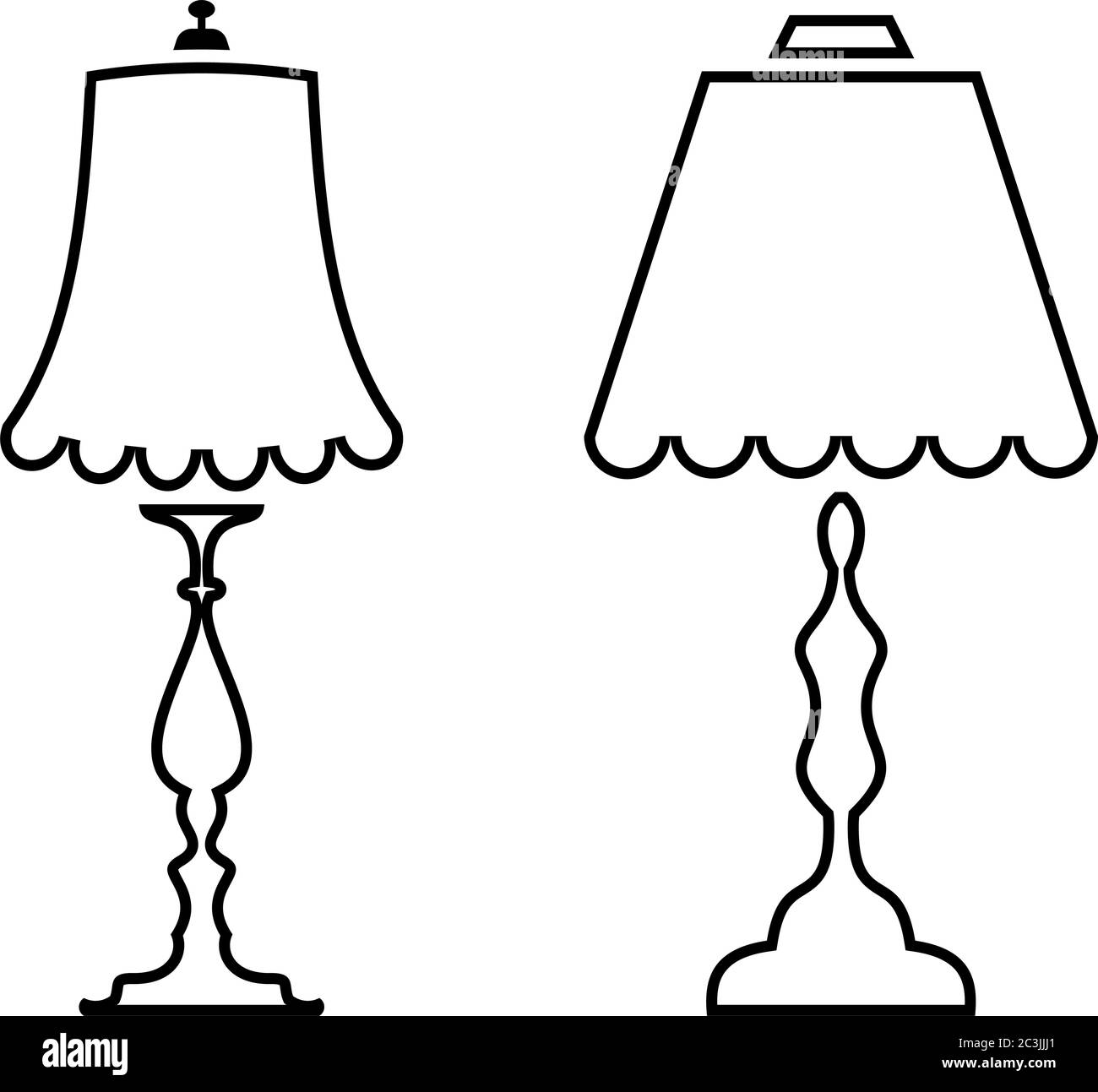 Illustrazione di un vettore per lampada da tavolo/da scrivania Illustrazione Vettoriale