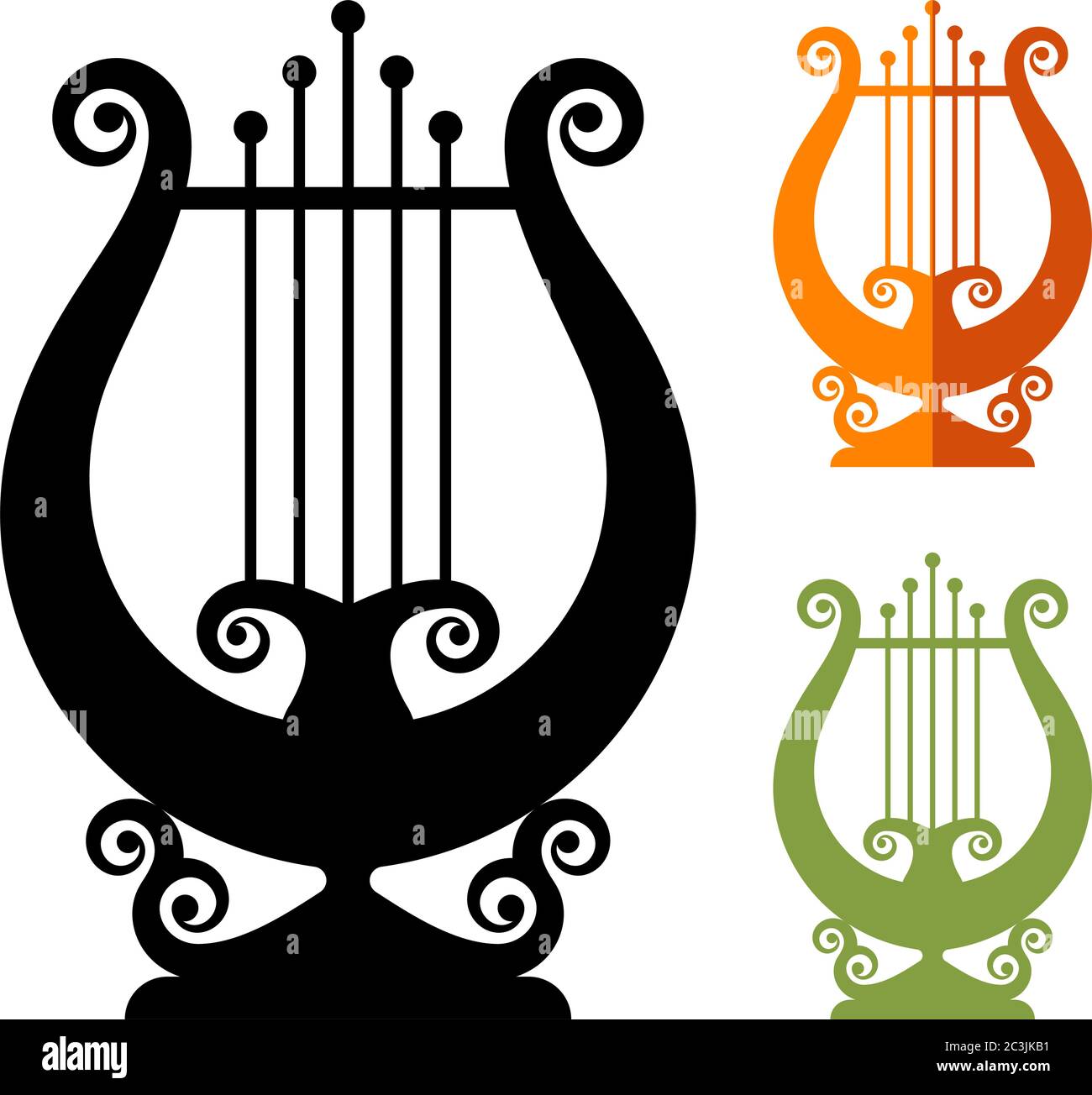 Illustrazione vettoriale dell'icona dello strumento Lyre Greek String Illustrazione Vettoriale