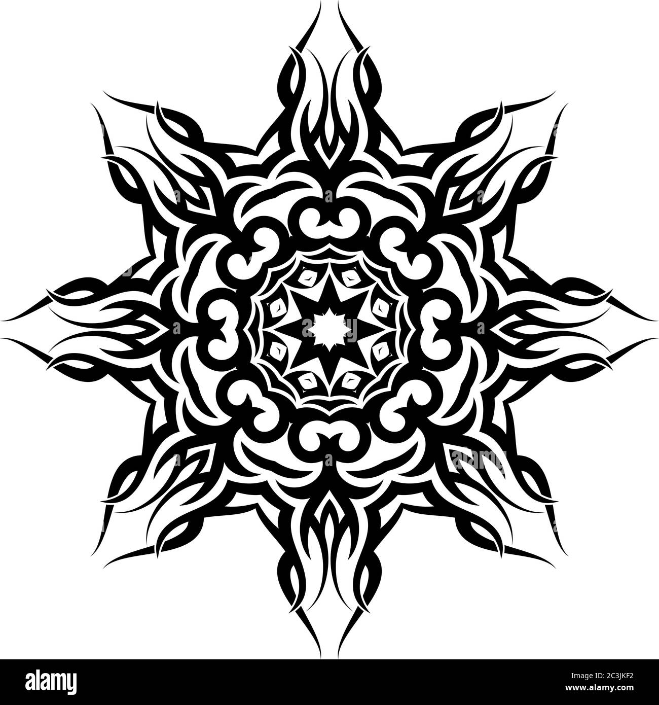 Illustrazione del vettore circolare del tatuaggio tribale Illustrazione Vettoriale