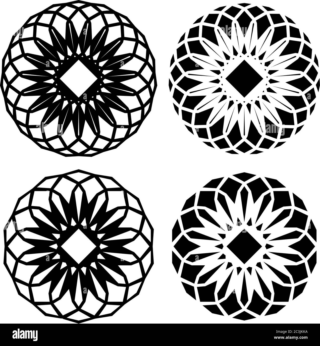 Cerchio di forma geometrica, disegno grafico vettoriale linea a rotellina Illustrazione Vettoriale