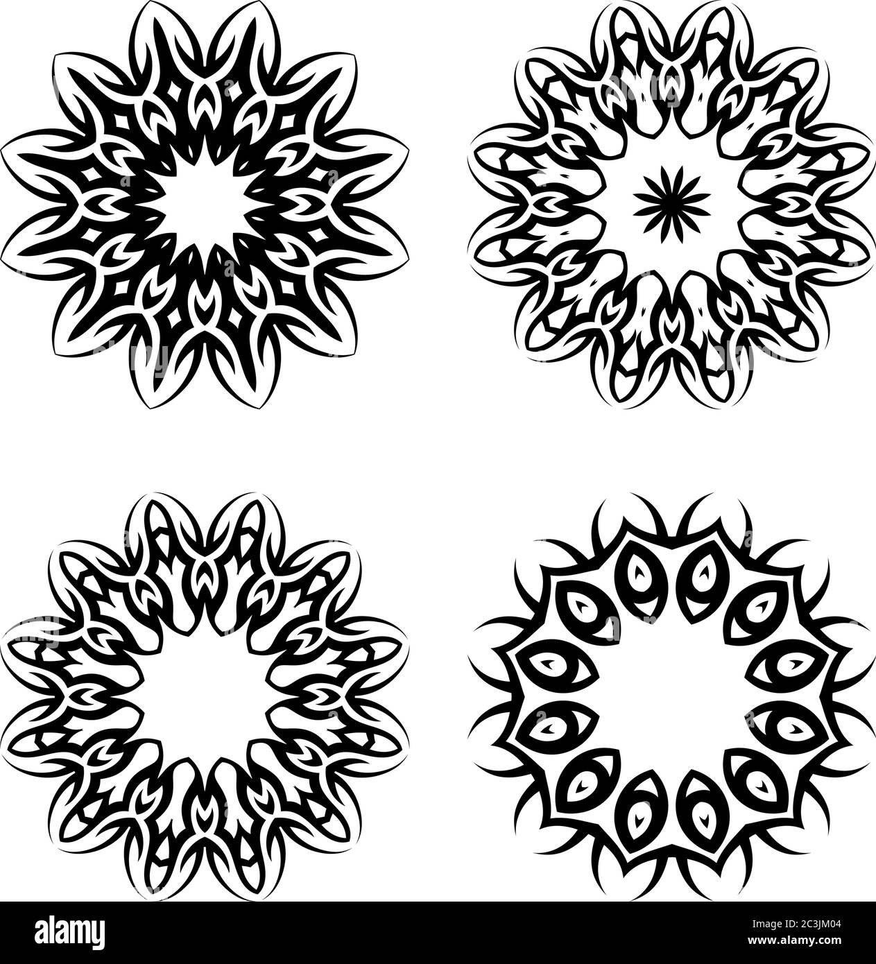 Illustrazione del vettore circolare del tatuaggio tribale Illustrazione Vettoriale