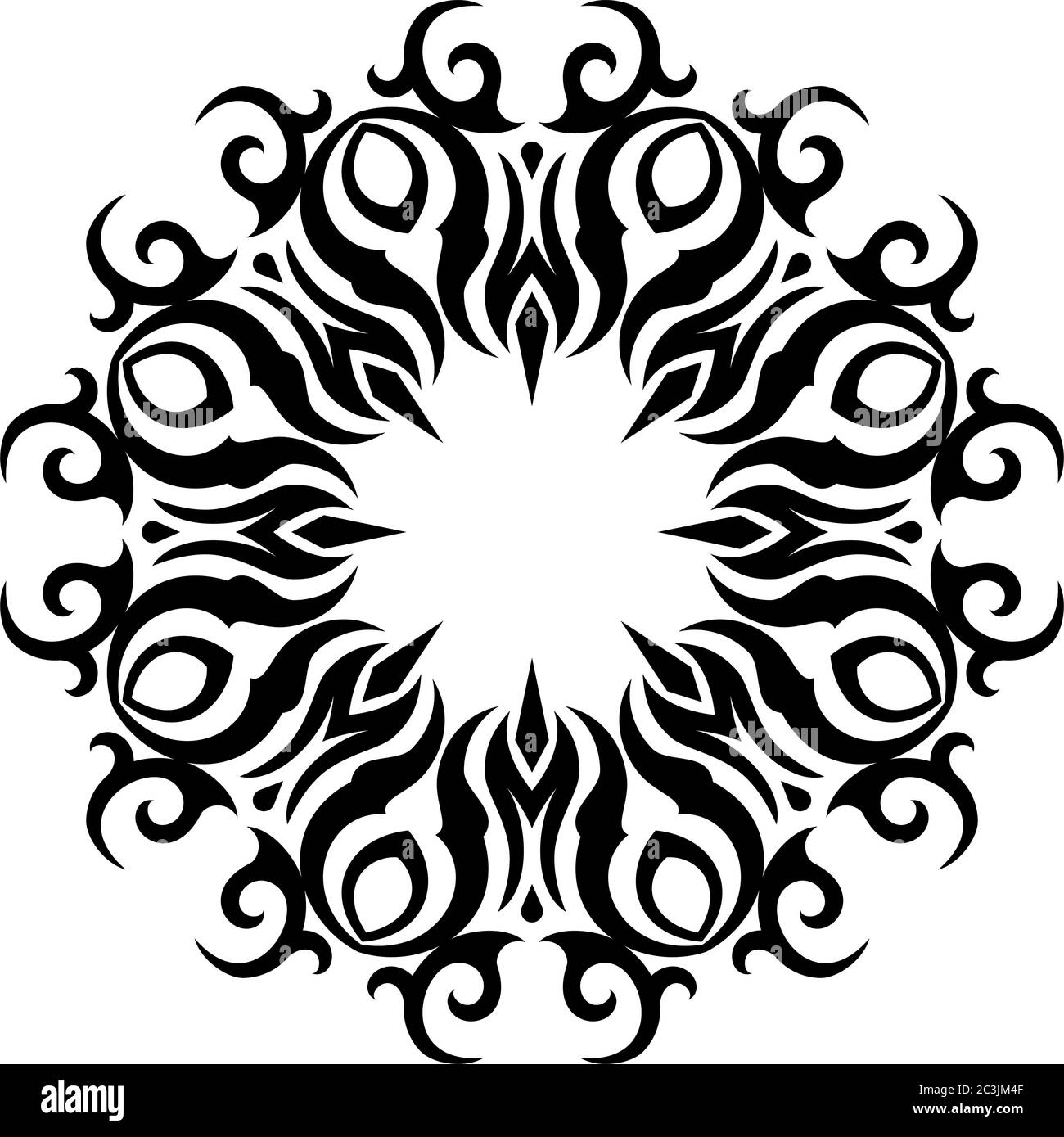 Illustrazione del vettore circolare del tatuaggio tribale Illustrazione Vettoriale