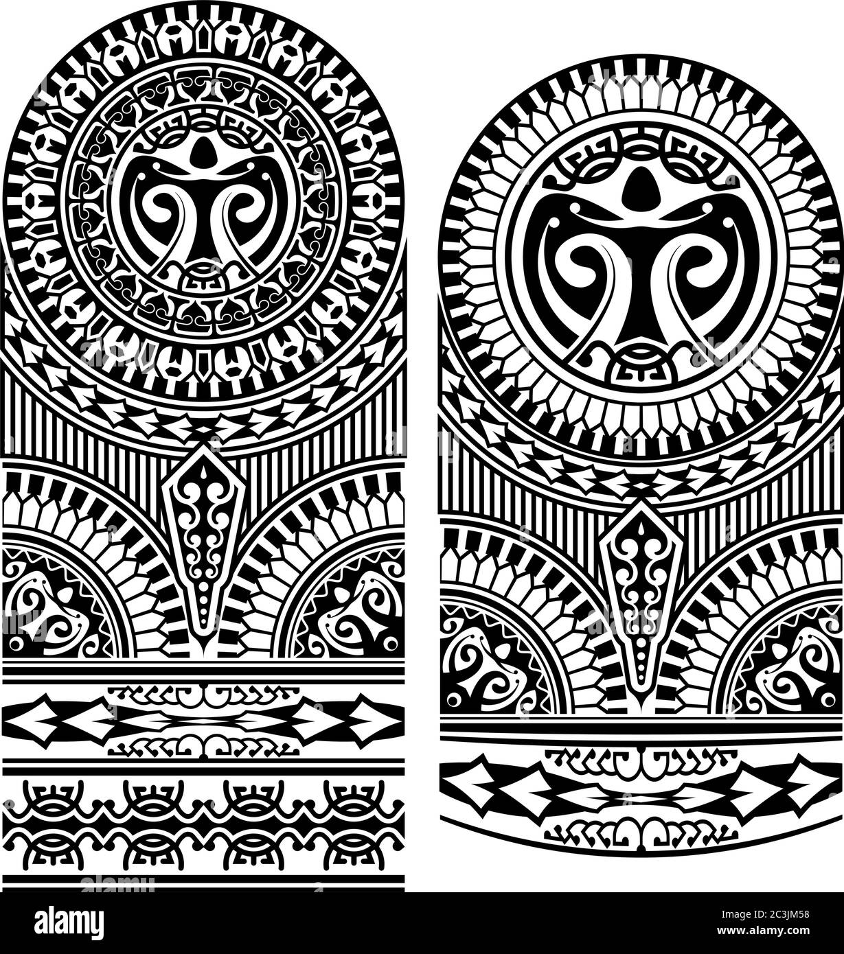 Illustrazione di mezzo manicotto Tribal Tattoo Vector Illustrazione Vettoriale