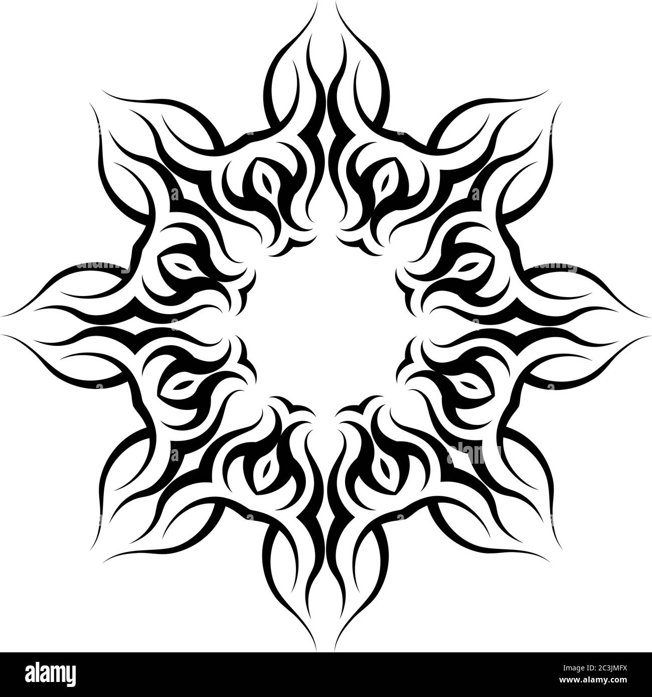 Illustrazione del vettore circolare del tatuaggio tribale Illustrazione Vettoriale