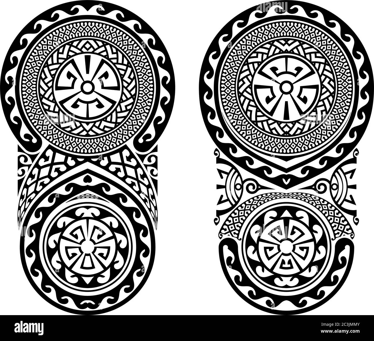 Illustrazione di mezzo manicotto Tribal Tattoo Vector Illustrazione Vettoriale