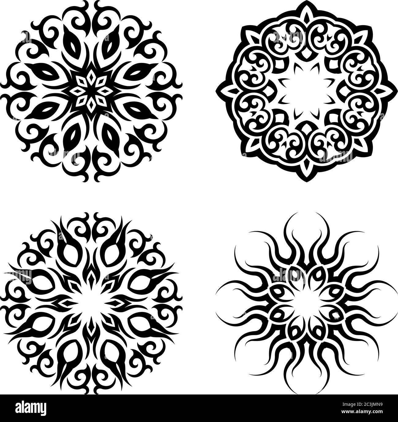 Illustrazione del vettore circolare del tatuaggio tribale Illustrazione Vettoriale