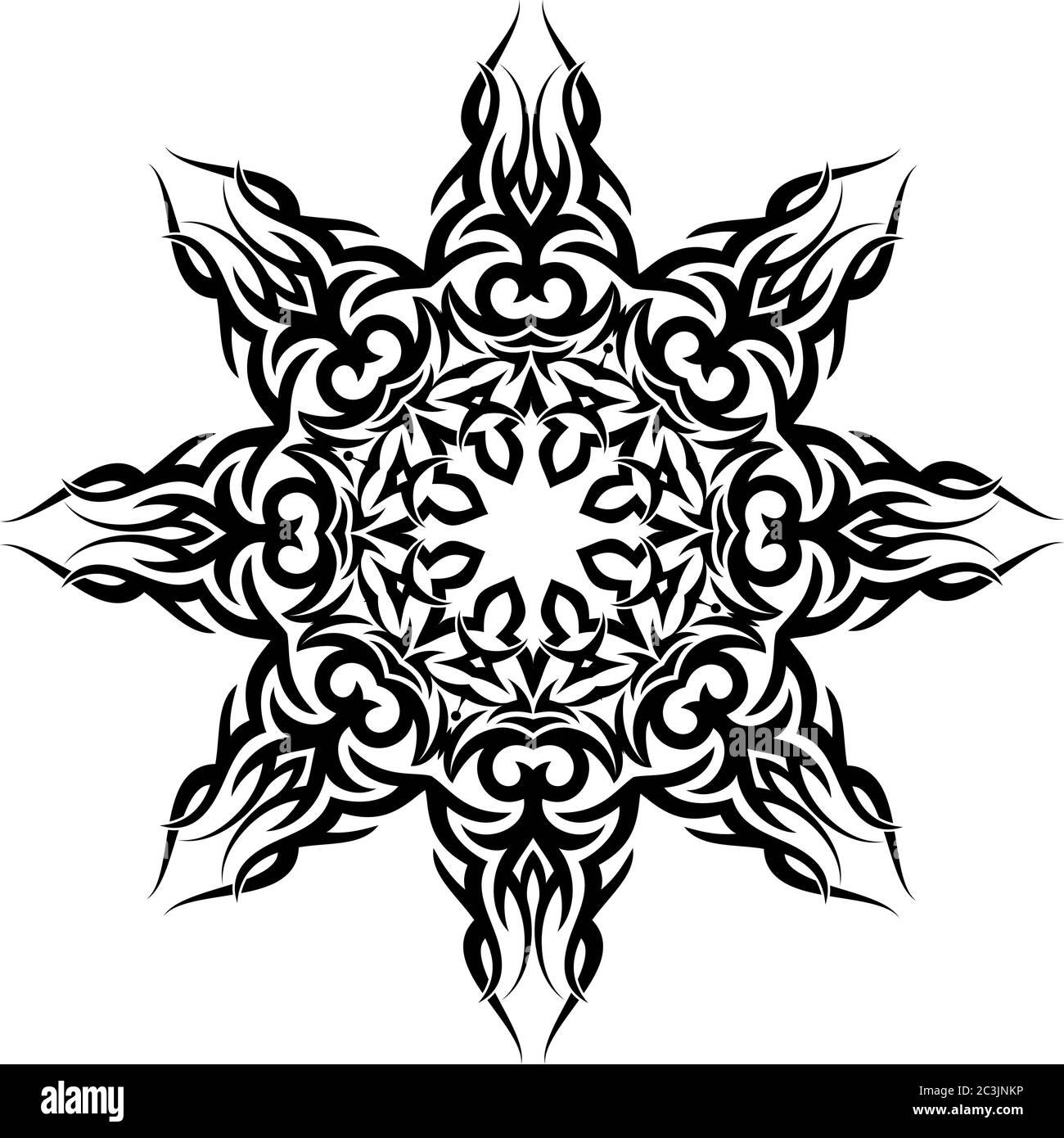 Illustrazione del vettore circolare del tatuaggio tribale Illustrazione Vettoriale