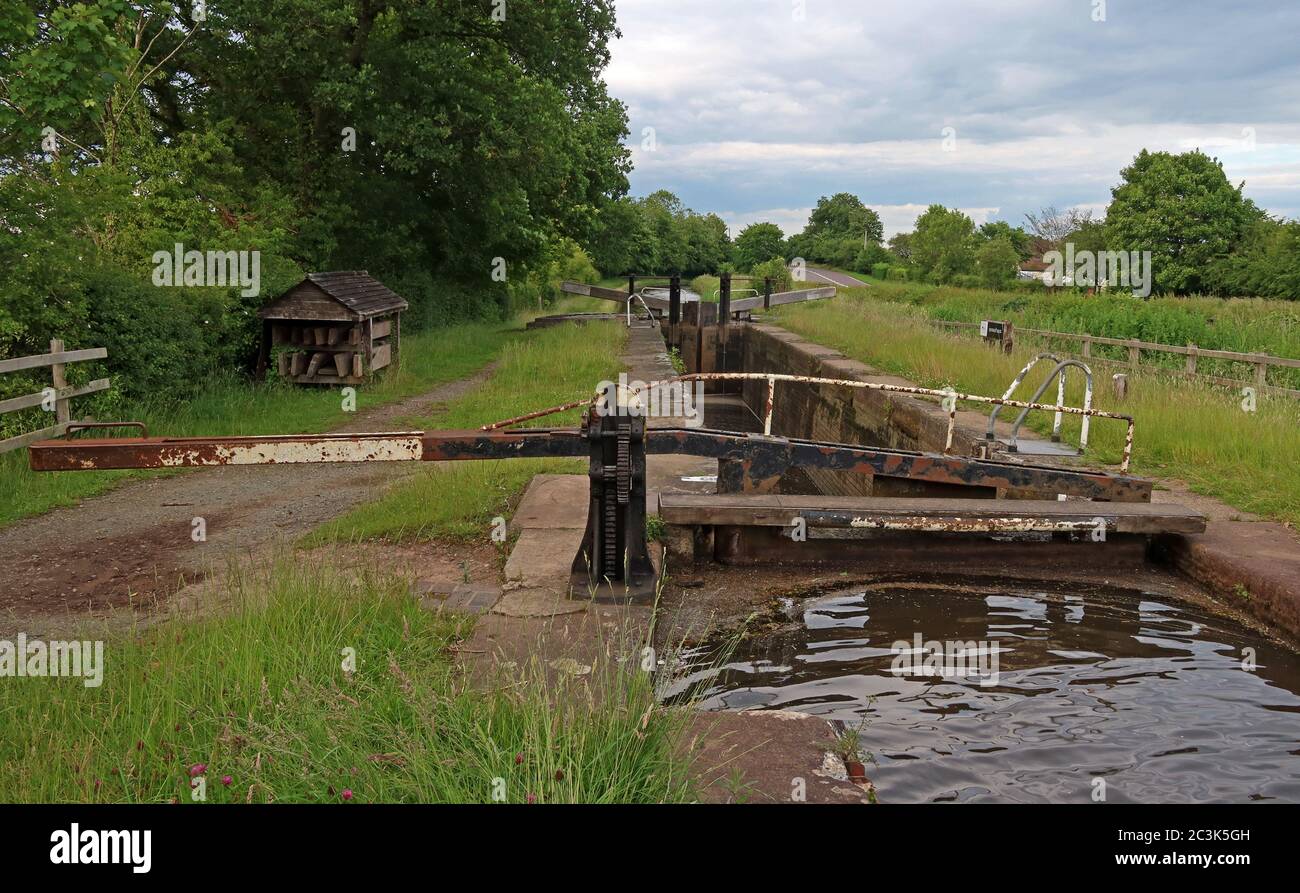 Quoisley Lock - Shropshire Union Canal, Marbury, Cheshire, Inghilterra, UK - canale tradizionale Foto Stock