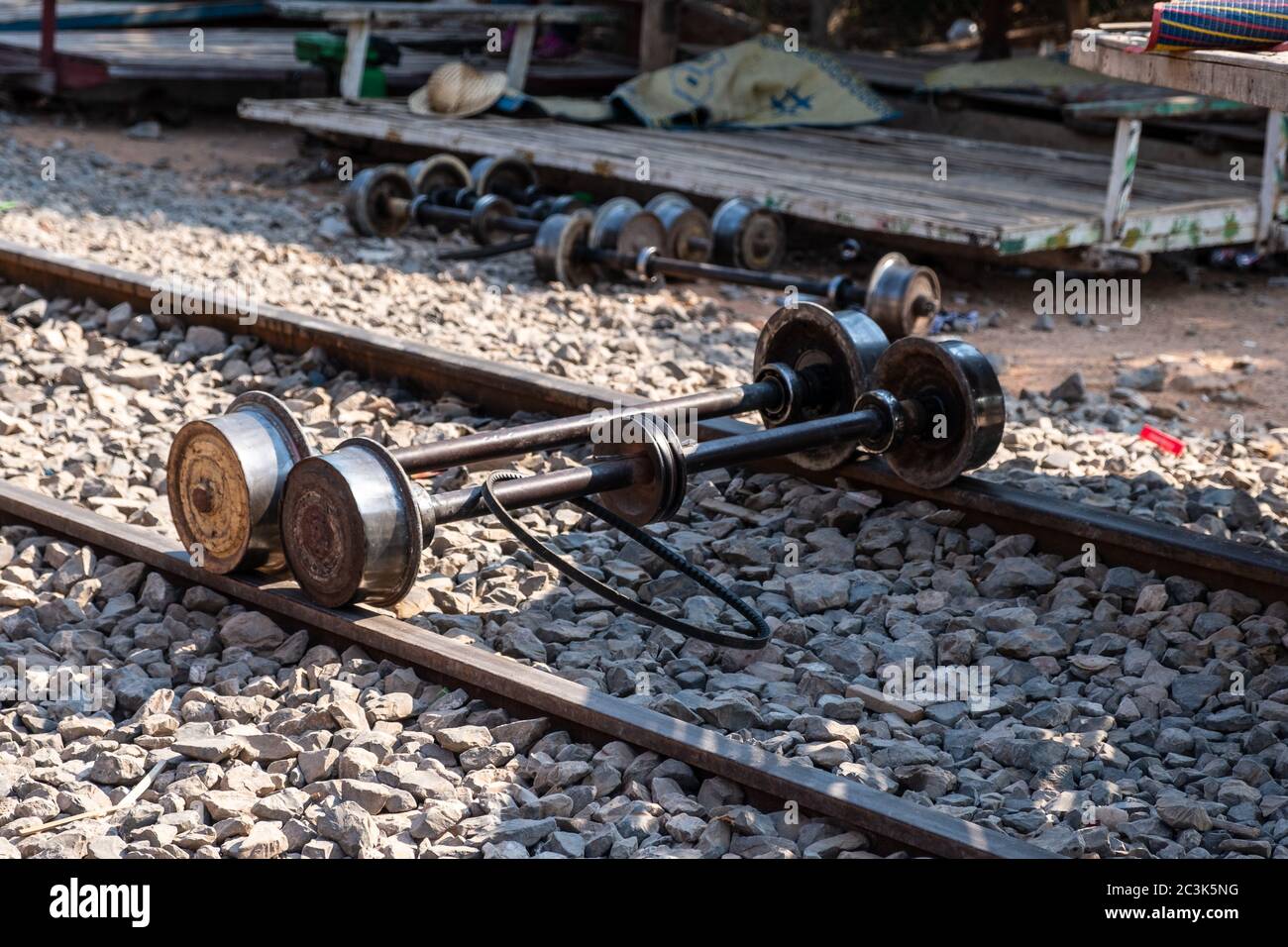 Bamboo Railway (Norry) , Battambang, Cambogia Foto Stock