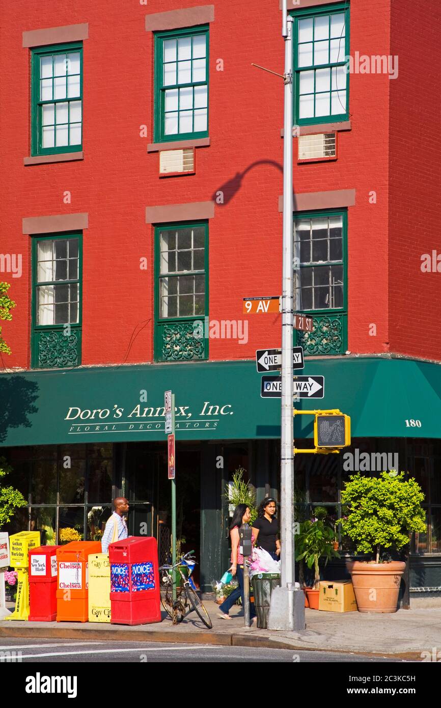 Fiorista nel quartiere di Chelsea, Midtown Manhattan, New York City, USA Foto Stock
