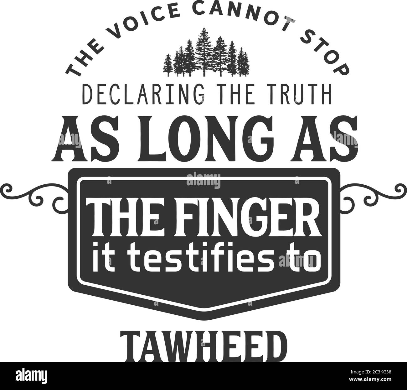 La voce non può smettere di dichiarare la verità fino a quando Il dito che testimonia a Tawheed Illustrazione Vettoriale