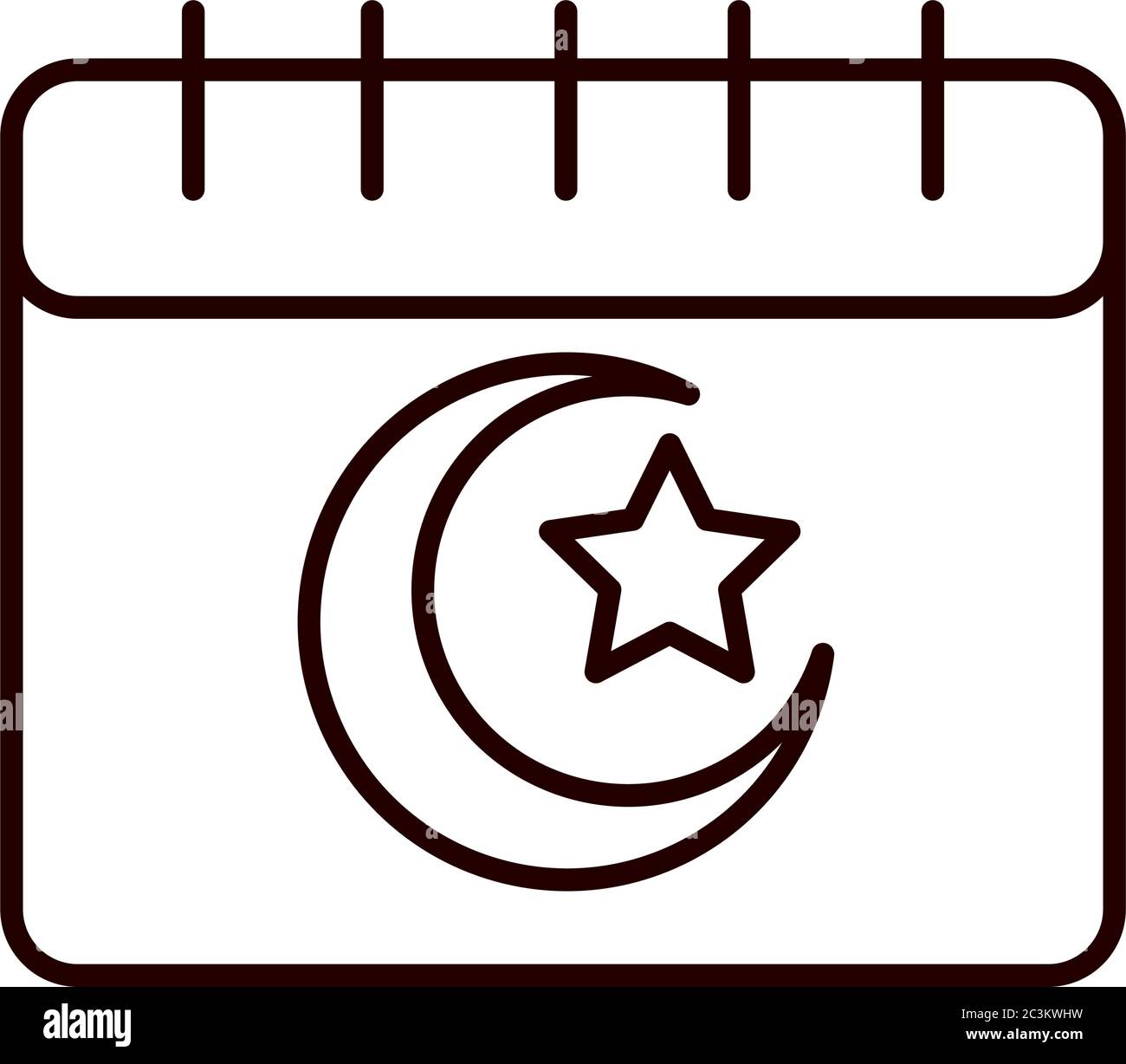 calendario musulmano eid mubarak celebrazione religiosa islamica vettore illustrazione linea stile icona Illustrazione Vettoriale