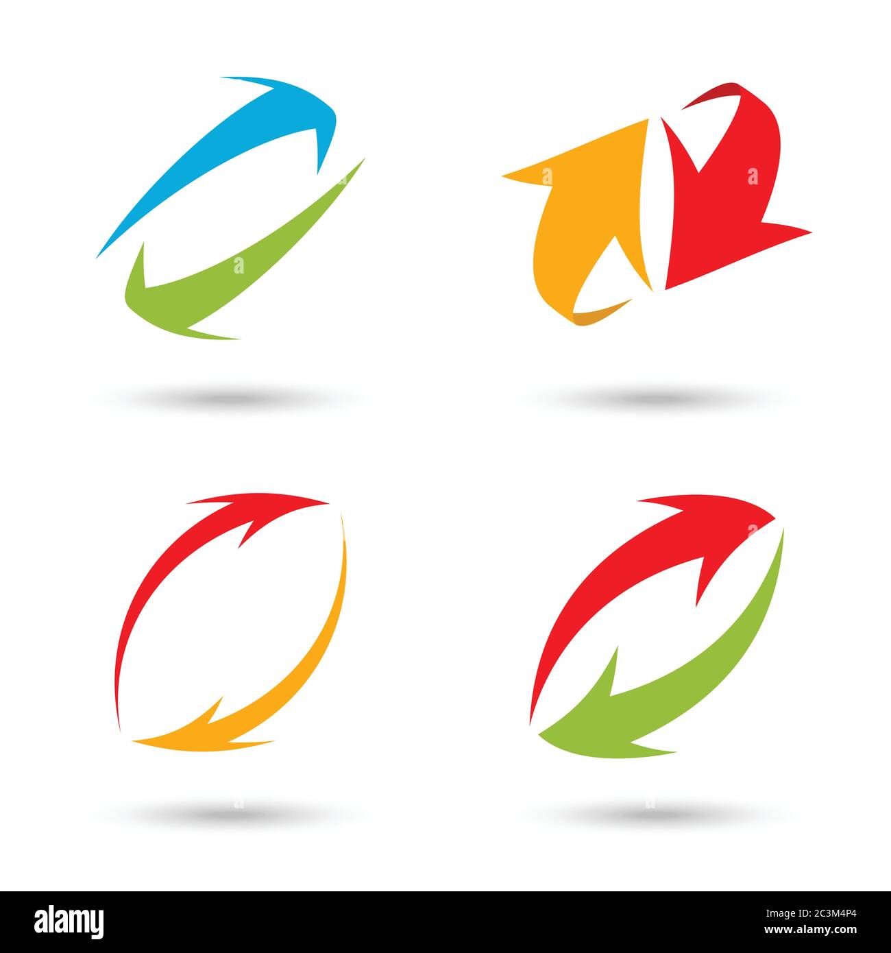 Set di frecce 3d colorate, illustrazione vettoriale Illustrazione Vettoriale