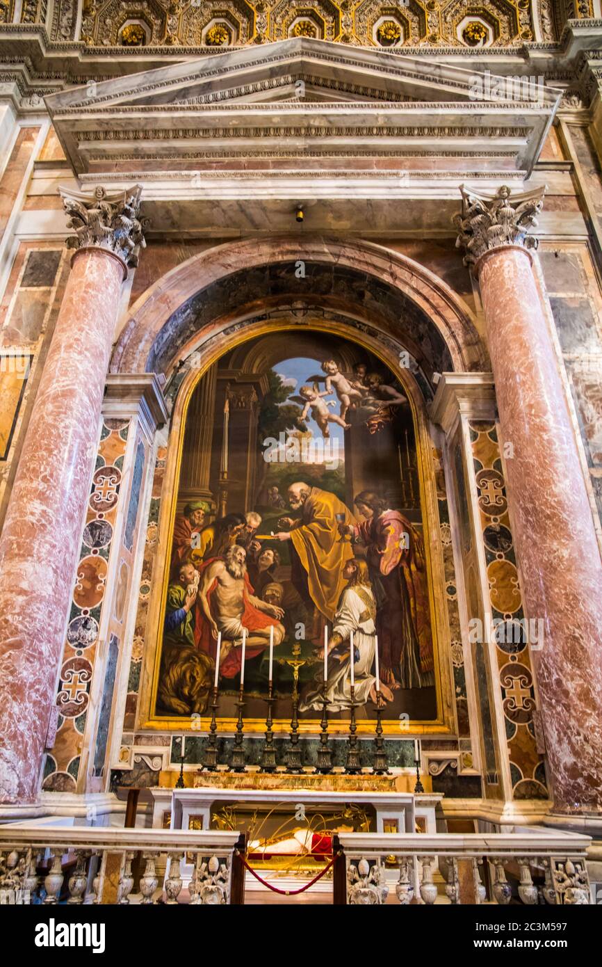 Altare di San Girolamo nella Basilica di San Pietro in Vaticano Foto Stock