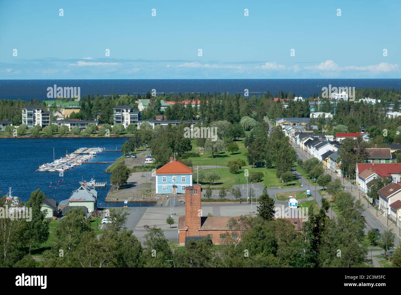 Vista sulla città di mare Raahe in Finlandia Foto Stock