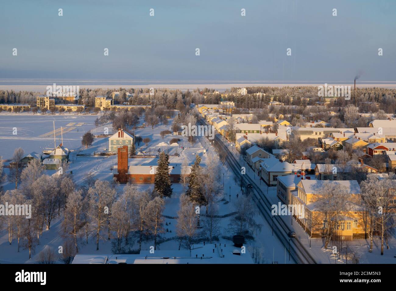 Vista sulla città di mare Raahe in Finlandia Foto Stock