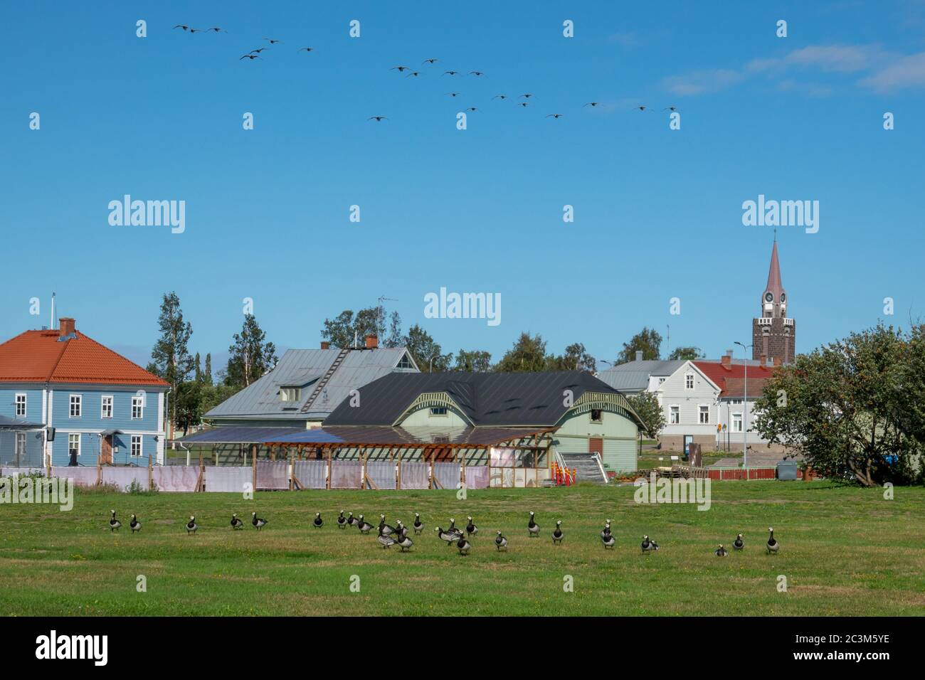 Vista sulla città di mare Raahe in Finlandia Foto Stock