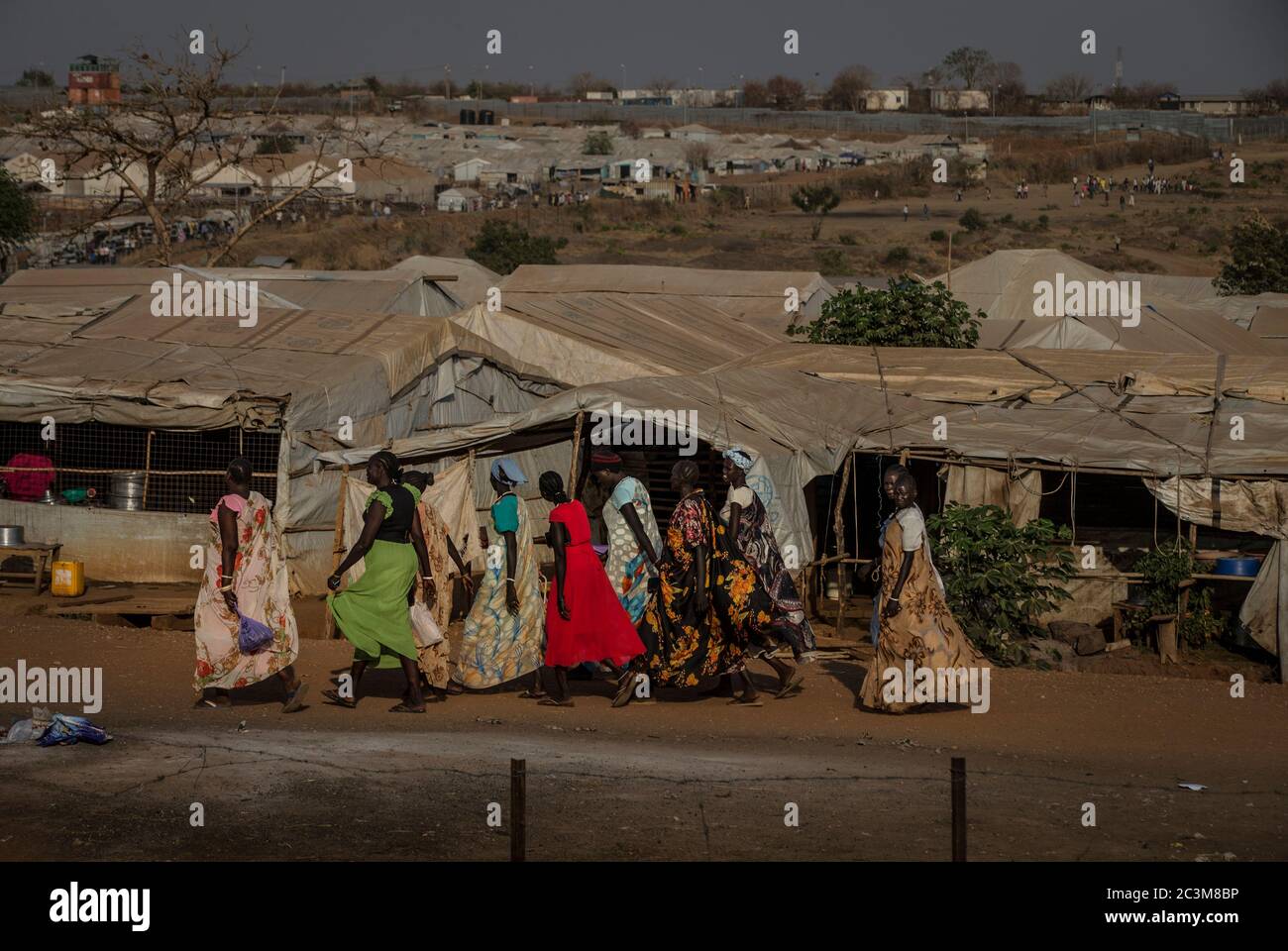 La Missione delle Nazioni Unite nel Sudan del Sud (UNMISS) protezione dei siti civili (COP), al di fuori della capitale Juba, Sudan del Sud, 28 gennaio 2017. Foto Stock