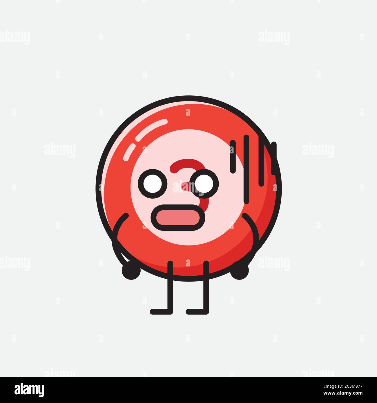 Un'illustrazione del carattere vettoriale della mascotte della sfera del Bilbardo carino nello stile di disegno piatto Illustrazione Vettoriale