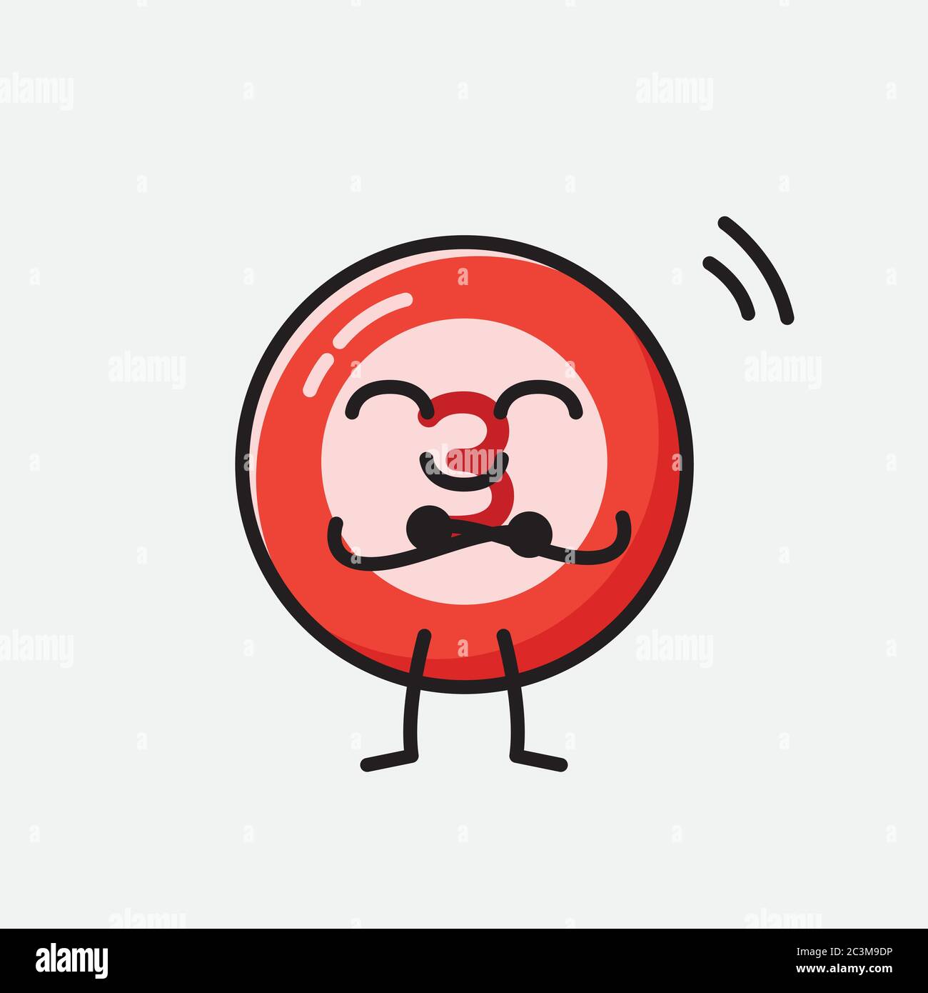 Un'illustrazione del carattere vettoriale della mascotte della sfera del Bilbardo carino nello stile di disegno piatto Illustrazione Vettoriale