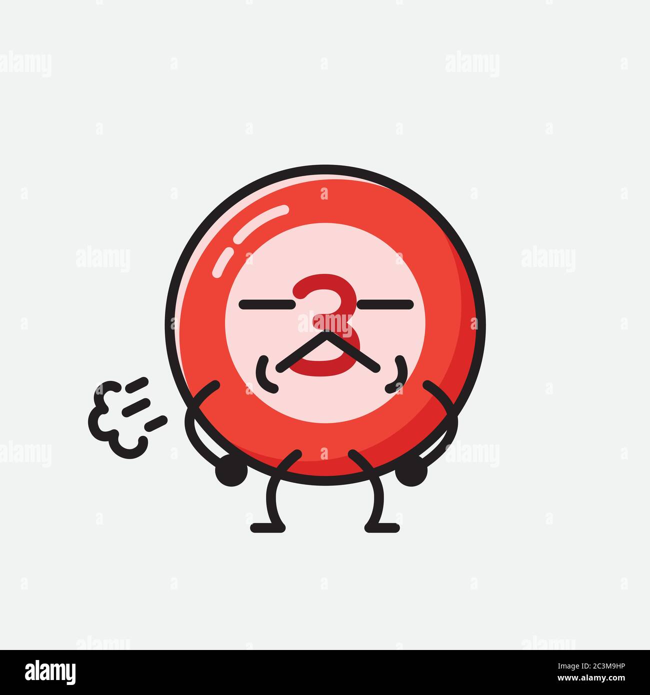 Un'illustrazione del carattere vettoriale della mascotte della sfera del Bilbardo carino nello stile di disegno piatto Illustrazione Vettoriale