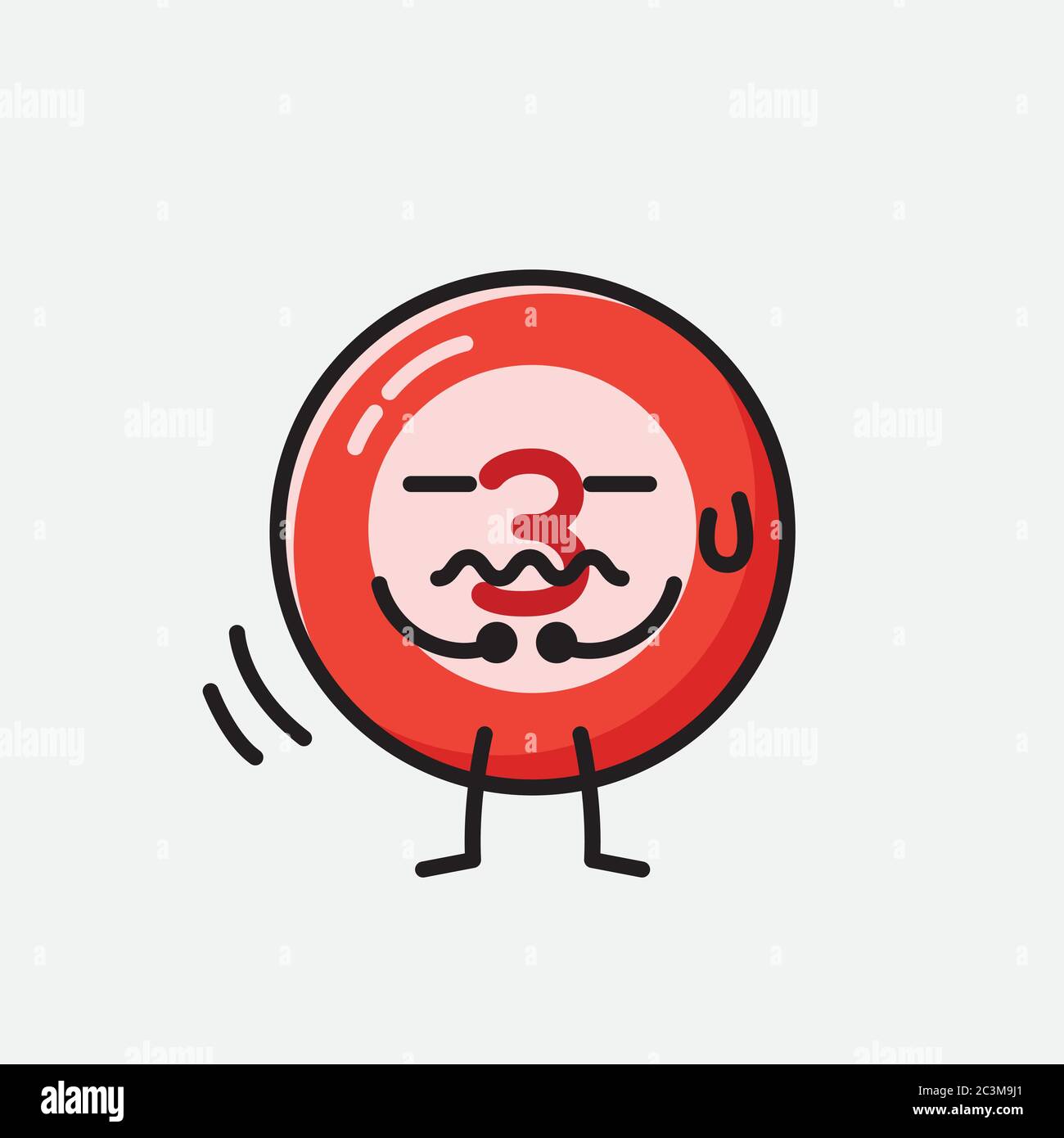 Un'illustrazione del carattere vettoriale della mascotte della sfera del Bilbardo carino nello stile di disegno piatto Illustrazione Vettoriale