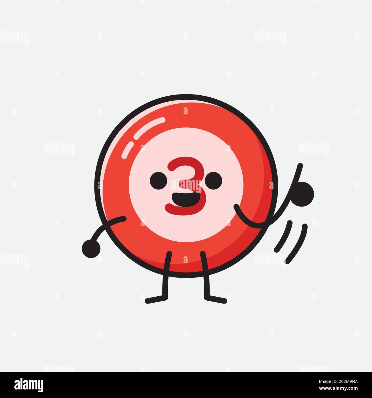 Un'illustrazione del carattere vettoriale della mascotte della sfera del Bilbardo carino nello stile di disegno piatto Illustrazione Vettoriale