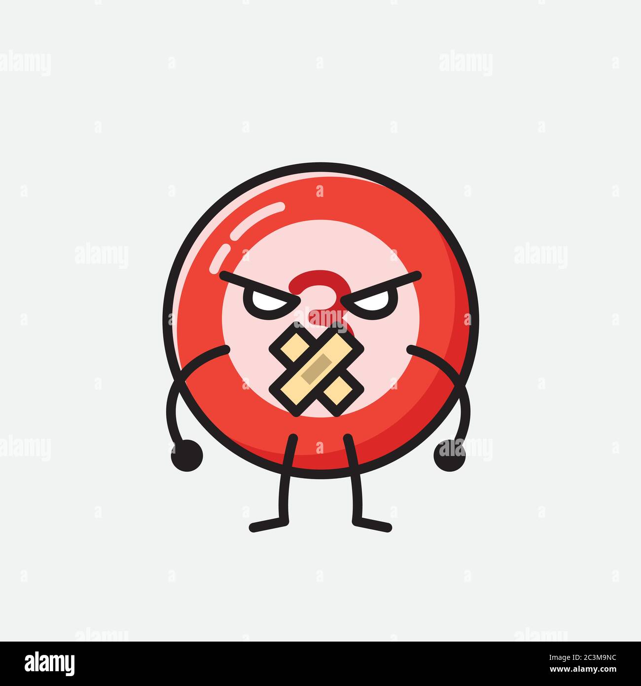 Un'illustrazione del carattere vettoriale della mascotte della sfera del Bilbardo carino nello stile di disegno piatto Illustrazione Vettoriale